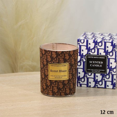 شمعة معطرة 12سم جلد بني DIOR اسطواني A67/4 =ع5
