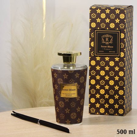 معطر جو سائل  500مل مع عيدان علبة زجاج اسطواني A67/13 =ع5