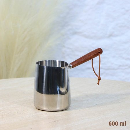 بكرج غلاية 600مل ستانلس ستيل يد خشب A38/10 =ع2