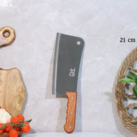 بلطة ستانلس 21سم يد خشب طويل A74/3 =ع3