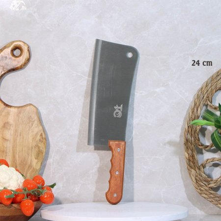 بلطة ستانلس 24سم يد خشب طويل A74/10 =ع3