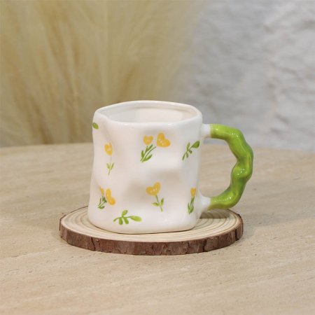 ماغ بورسلان ابيض لميع مرسم ورد معلوج ع.كرتون A221/8 =ع4