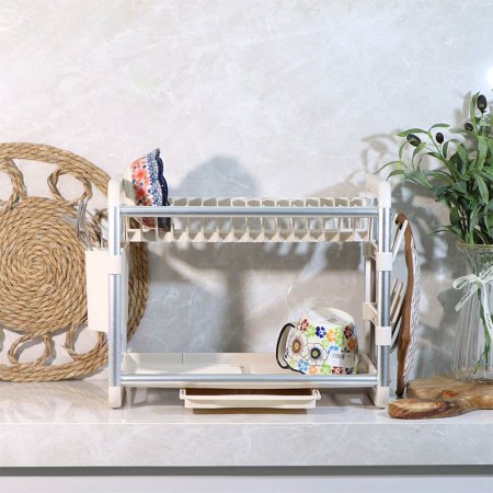 مشك صحون المنيوم 2طبقة صغير بيج مع حمالة كاسات ومعالق A63/3 =ع5