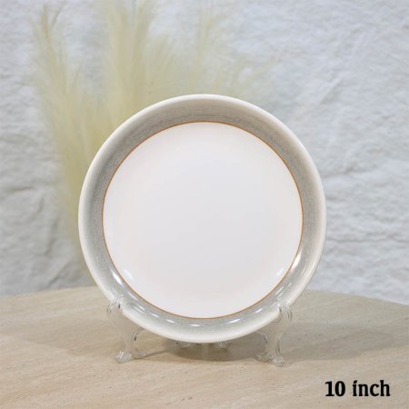 صحن مدور جور 10" ميلامين ابيض لميع اطار موشح سكني A44/7 =ع1