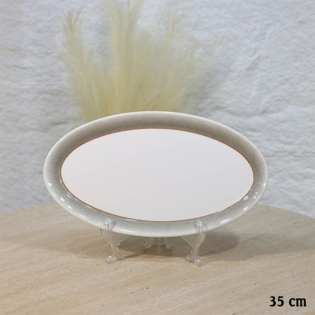 جاط بيضاوي 35سم بحيف ميلامين ابيض لميع اطار موشح سكني A44/8 =ع1