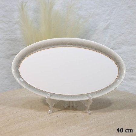 جاط بيضاوي 40سم بحيف ميلامين ابيض لميع اطار موشح سكني A44/10 =ع1