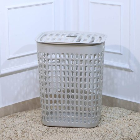 سلة غسيل مستطيل 57*45سم بلاستك بيج مخرم EL167/9 =ع3