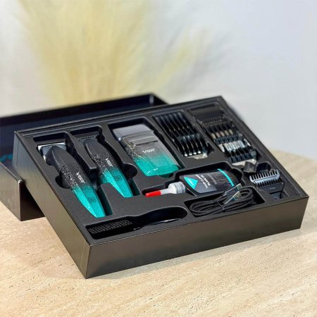 طقم/3 ماكنة حلاقة +ذقن+تنعيم VGR الاصلية شاشة رقمية G V-640-S3 شحن =WW