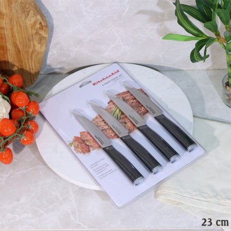 طقم سكينة لحمة/4 ستانلس 23سم يد عظم اسود A107/2 =ع3