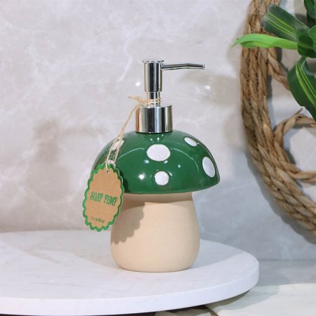 مصبنة ضغط شكل فطر بورسلان اخضر وابيض قاعدة فخار A107/8 =ع3