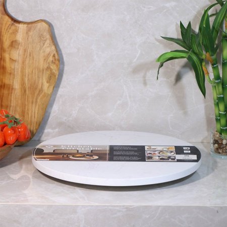 ستاند ديكور متحرك مدور 33سم جرانيت ماربل ابيض A107/23 =ع3