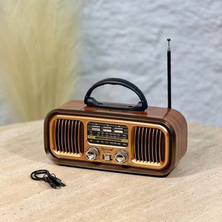 ردايو اسطواني شكل انتيكا A149/8 بطاريات مع سماعة سبيكر بلوتوث  =WW