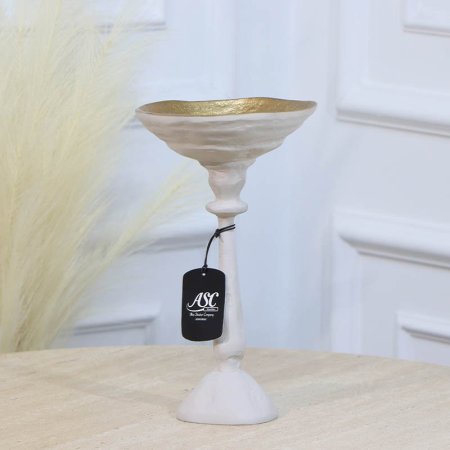 جاط فواكة مدور16سم ابيض قاعدة طويل WTG-25957A صغير نحاس هندي %ه11