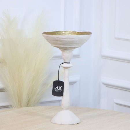 جاط فواكة مدور21سم ابيض قاعدة طويل WTG-25957B كبير نحاس هندي %ه11