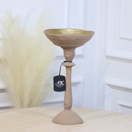 جاط فواكة مدور21سم موكا قاعدة طويل BRG-25957B كبير نحاس هندي %ه11