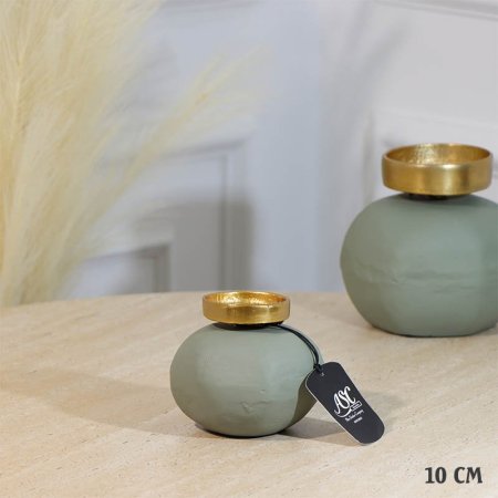 شمعدان شمع مكعبل 10سم بستاشيو GRG-26050A نحاس هندي %ه11