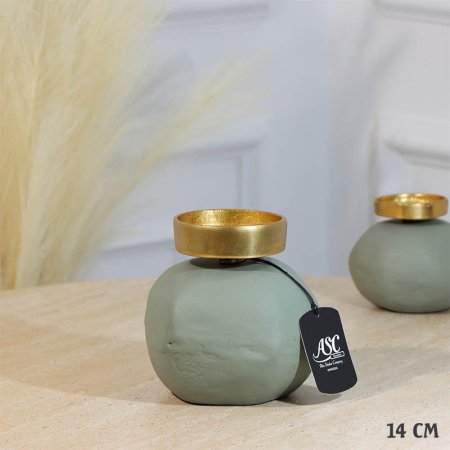 شمعدان شمع مكعبل 14سم بستاشيو GRG-26050B نحاس هندي %ه11