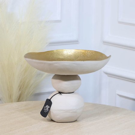 جاط فواكة مدور30سم ابيض قاعدة طابة WTG-26049A كبير نحاس هندي %ه11