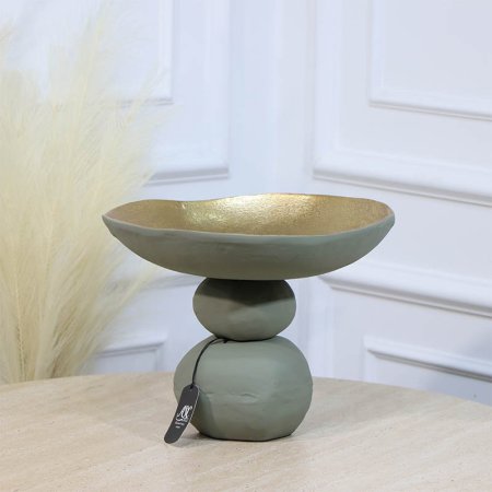 جاط فواكة مدور30سم  بستاشيو قاعدة طابة GRG-26049A كبير نحاس هندي %ه11