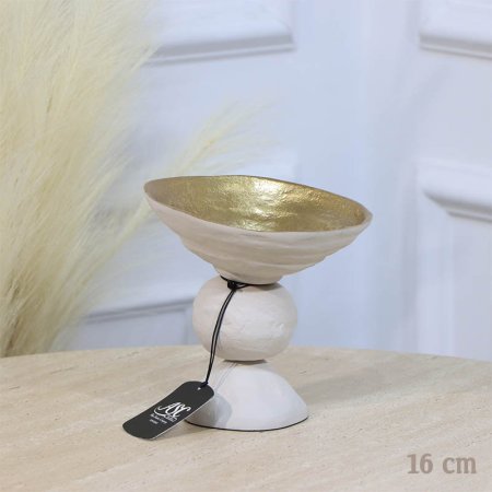 جاط فواكة مدور16سم ابيض قاعدة طابة WTG-26051A صغير نحاس هندي %ه11