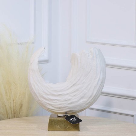 تحفة شكل امواج بحر 33سم ابيض WTG-24907A صغير نحاس هندي %ه11