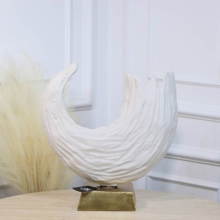 تحفة شكل امواج بحر 37سم ابيض WTG-24907B كبير نحاس هندي %ه11