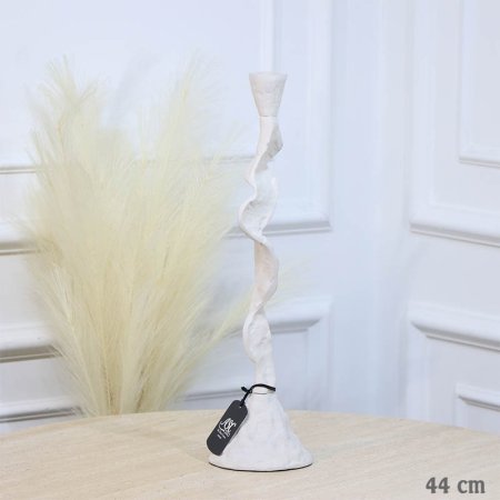 شمعدان شمع 44سم لف قاعدة طويل ابيض WT-25895B نحاس هندي %ه11