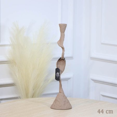 شمعدان شمع 44سم لف قاعدة طويل موكا BR-25895B نحاس هندي %ه11