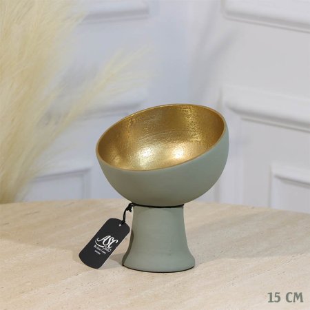 جاط فواكة مدور نصف طابة 15سم بستاشيو GRG-25810A بقاعدة نحاس هندي %ه11