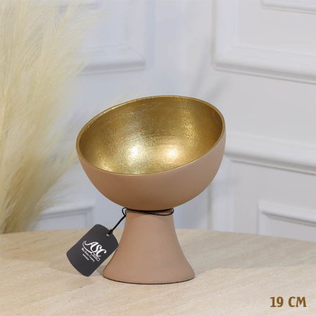 جاط فواكة مدور نصف طابة 19سم موكا BRG-25810B بقاعدة نحاس هندي %ه11