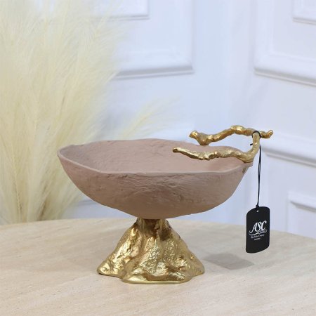 جاط فواكة مدور27سم موكا BRG-26132B اطار جذع شجرة نحاس هندي %ه11