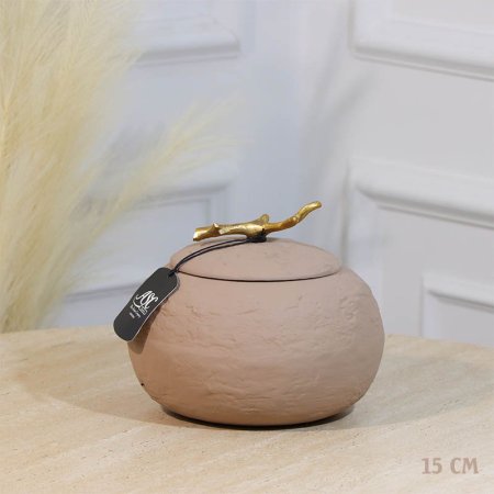 مضيفة مدور 15سم موكا BRG-26139B مسكة شجرة نحاس هندي %ه11