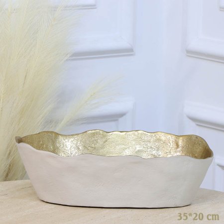 جاط فواكة بيضاوي 35*20سم ابيض مشرف WTG-24785B نحاس هندي %ه11