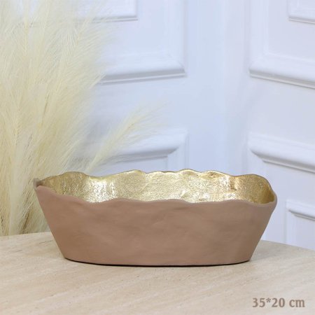 جاط فواكة بيضاوي 35*20سم موكا مشرف BRG-24785B نحاس هندي %ه11