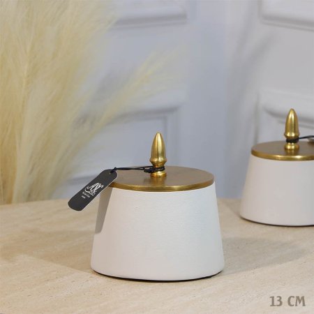 مضيفة مدور 13سم ابيض WTG-24311B نحاس هندي %ه11