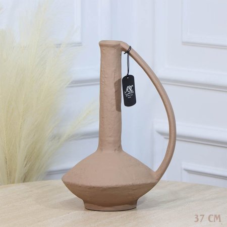 تحفة فازة 37سم شكل ابريق طويل موكا BR-25581 نحاس هندي %ه11