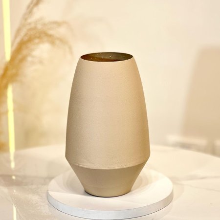 فازة بيضاوي 26*10سم تنك هندي بيج 31202 %ه6