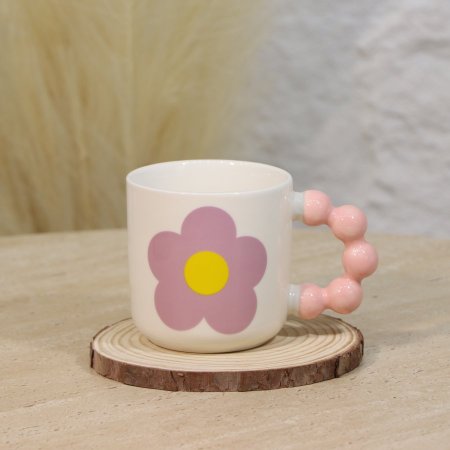 ماغ بورسلان لميع ابيض مرسم ورد يد بابلز A152/2 =ع4