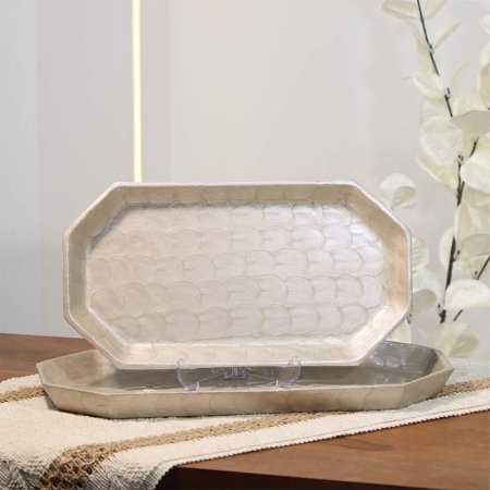 طقم /2 جاط ضيافة تنك بيج 28+33سم مستطيل 89907LS حيف هابط B هندي %ه14