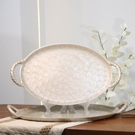 طقم /2 صينية تنك بيج 37+40سم بيضاوي حيف هابط 88839 بيدين B هندي %ه14