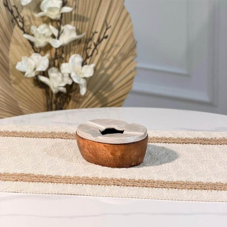 متكة خشب بيضاوي 11سم 89316 غطا  مصدف بيج B هندي  %ه15