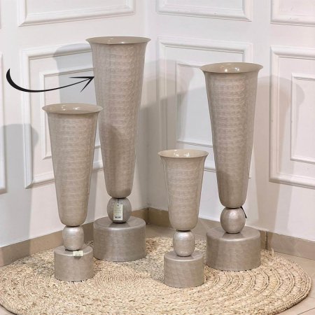 فازة 90 سم مصدف بيج B قاعدة طابة 89063XL هندي %ه15