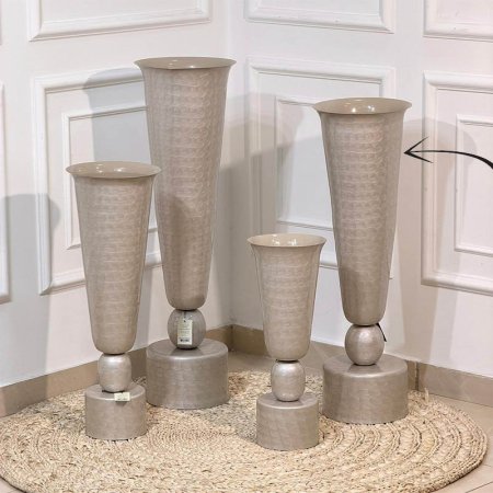 فازة 80 سم مصدف بيج B قاعدة طابة 89063L هندي %ه15