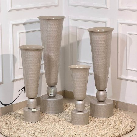 فازة 67 سم مصدف بيج B قاعدة طابة 89063M هندي %ه15