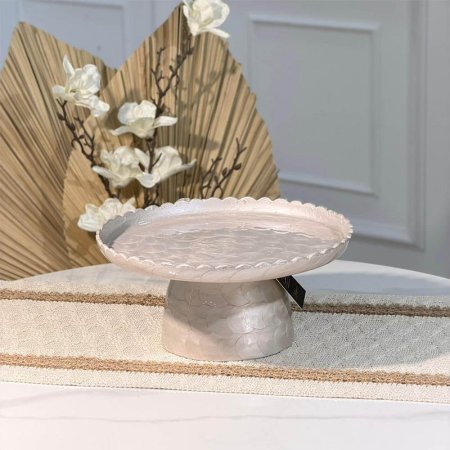 مضيفة حلو مدور 24سم مصدف بيجB حيف مشرف88037L بقاعدة  هندي %ه15