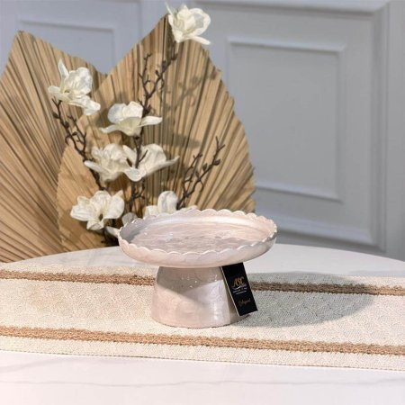 مضيفة حلو مدور 17سم مصدف بيجB حيف مشرف88037S بقاعدة  هندي %ه15