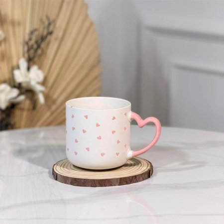 ماغ بورسلان ملون مرسم قلوب يد قلب زهري  A300/14=و1