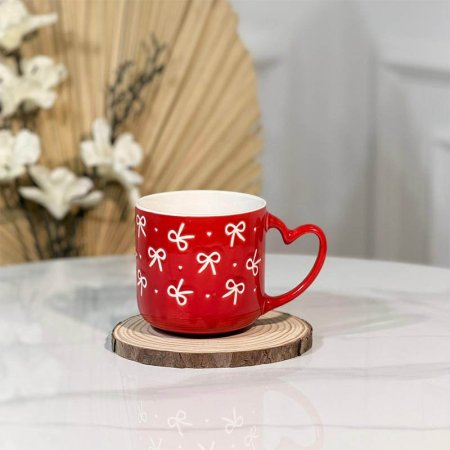 ماغ بورسلان ملون مرسم ببيونة يد قلب  A300/9 =و1