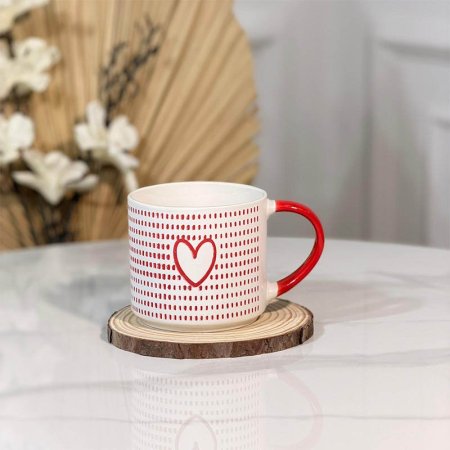 ماغ بورسلان ملون منقط يد احمر  A300/15 =و1