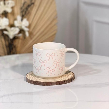 ماغ بورسلان ملون مرسم ببيونة زهري  A300/7 =و1